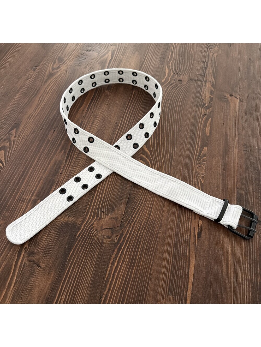 Vintage White y2k belt Unisex, 52 Inches